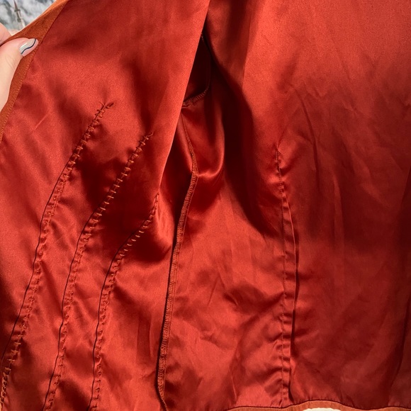 Burnt orange suede button up - Picture 7 of 8